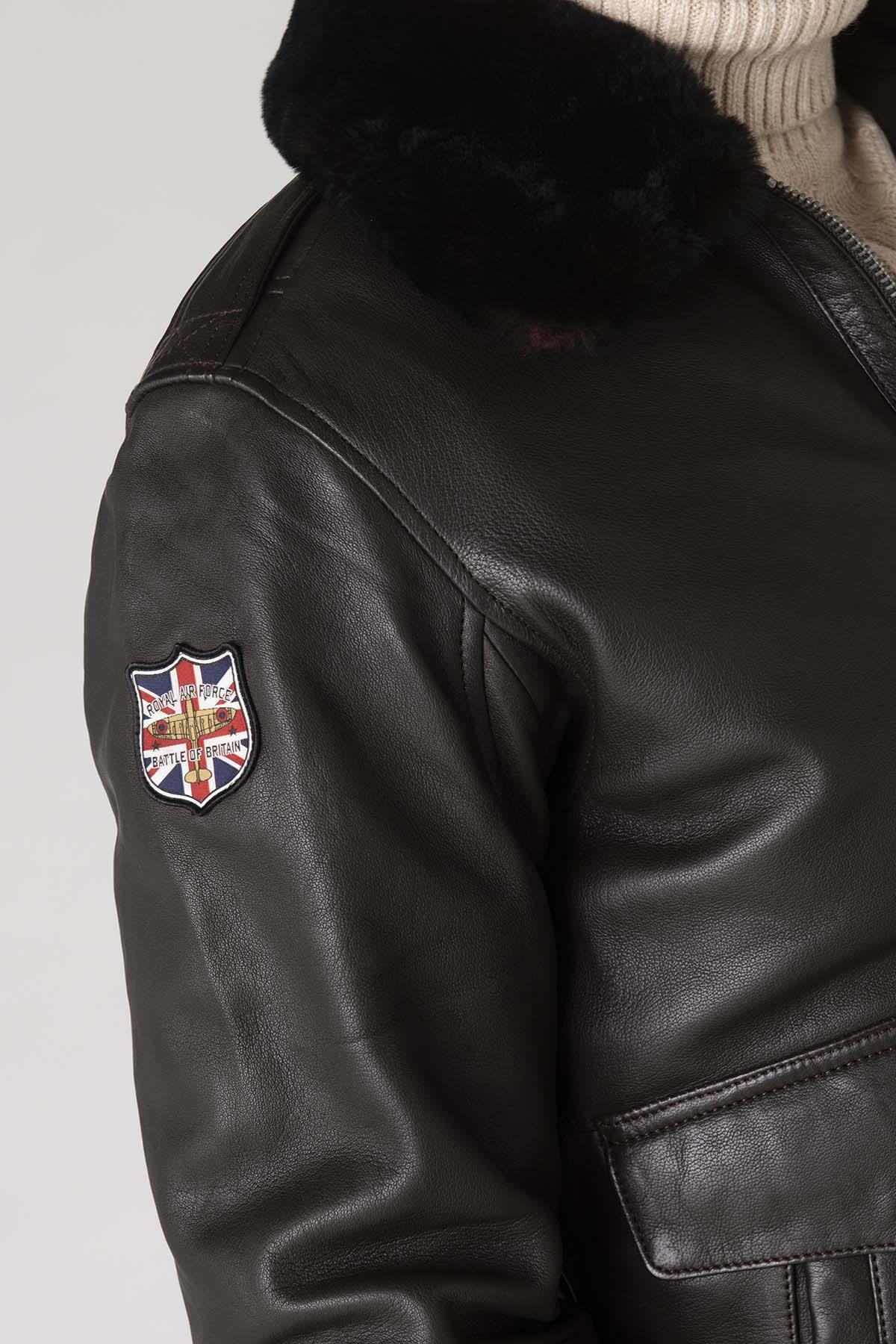 Chaqueta Hombre Royal Air Force BERLINER DARK BROWN — vista 4