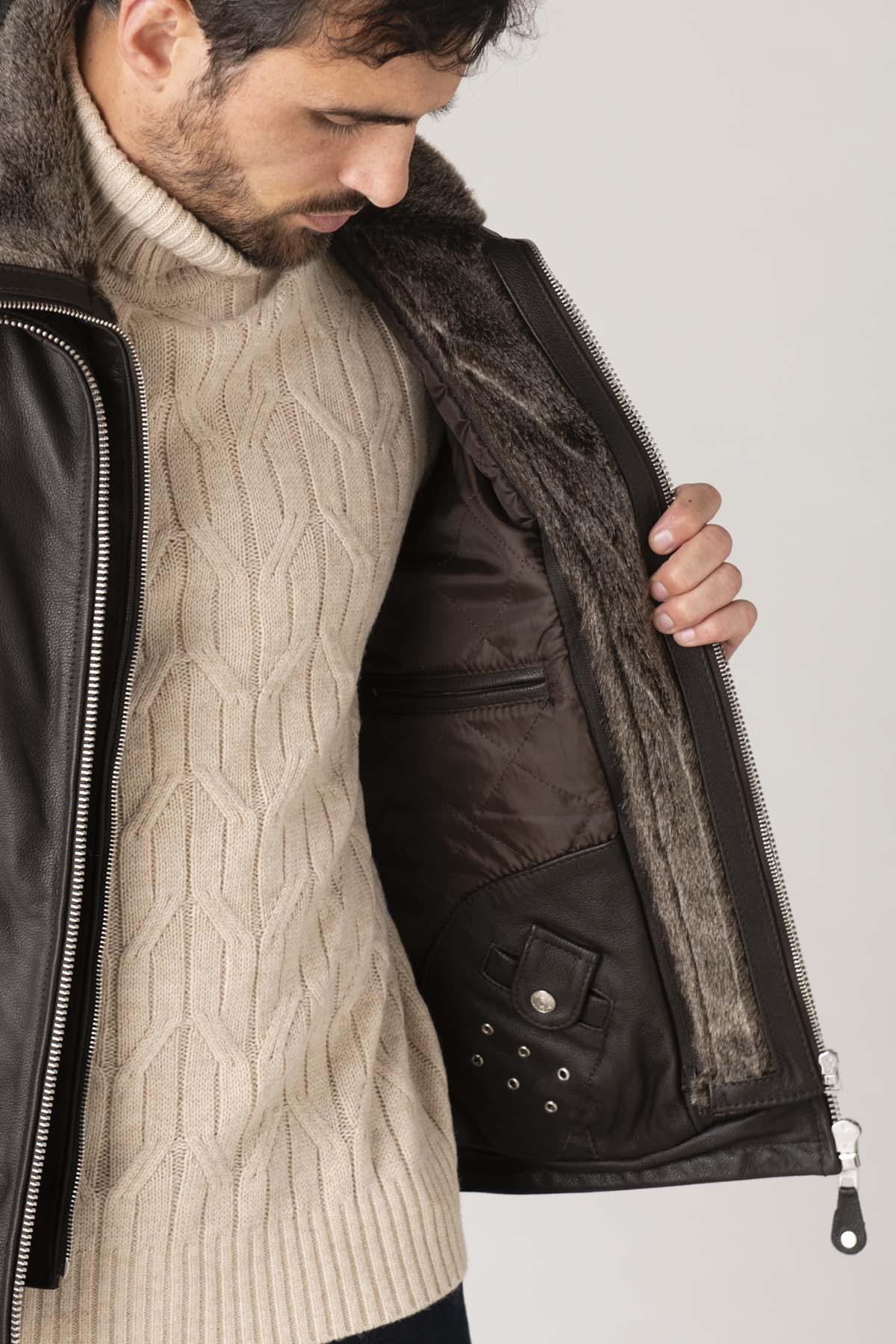 Chaqueta Hombre Schott LC8100W23 BROWN — vista 3