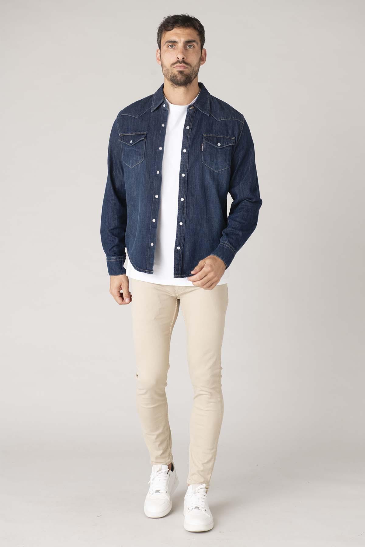 Camisa Hombre Schott SHTULSA BLUE — vista 2