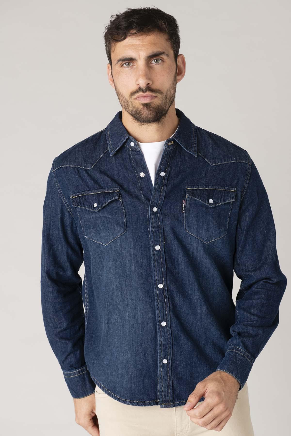 Camisa Hombre Schott SHTULSA BLUE — vista 4