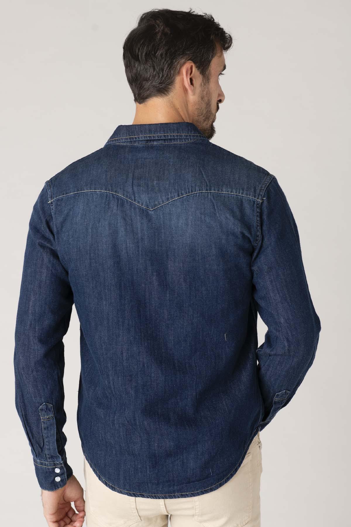 Camisa Hombre Schott SHTULSA BLUE — vista 5