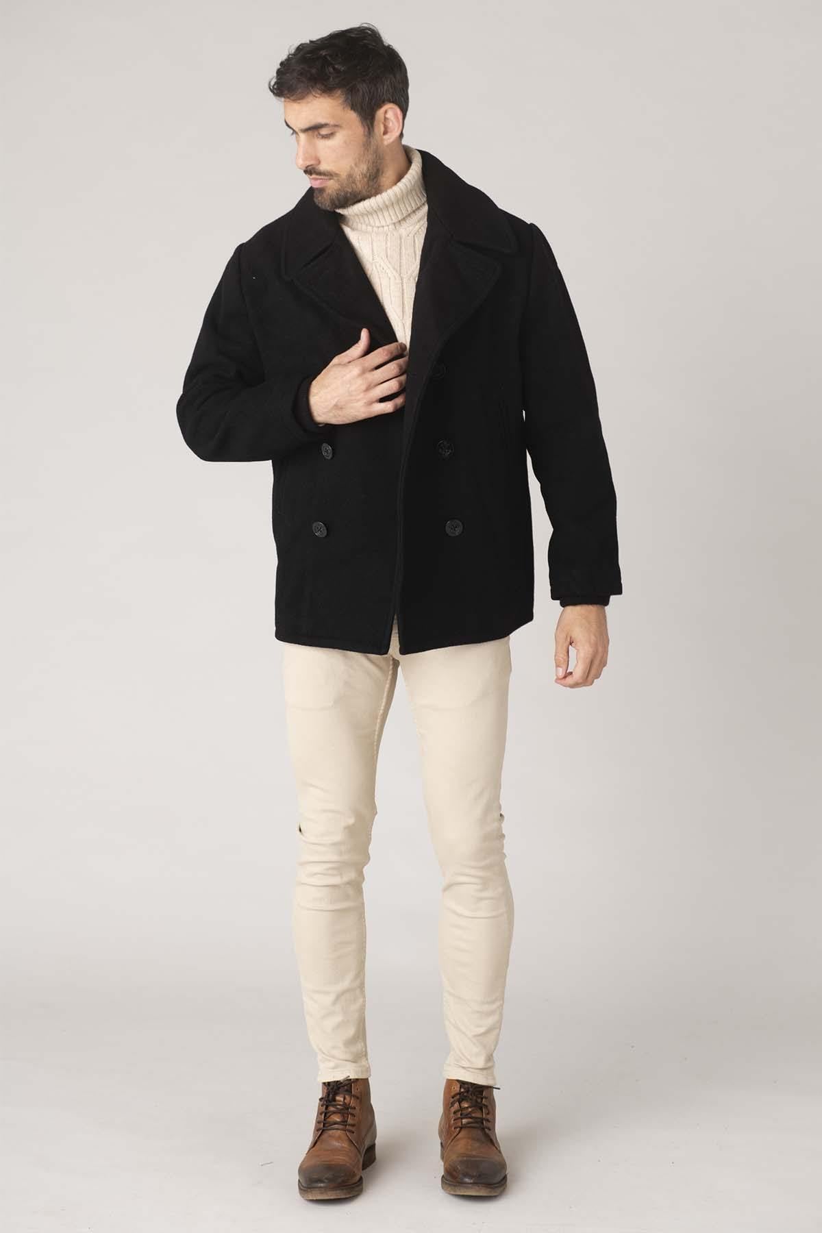 Herren Mantel Schott SEACOAT BLACK — Ansicht 2