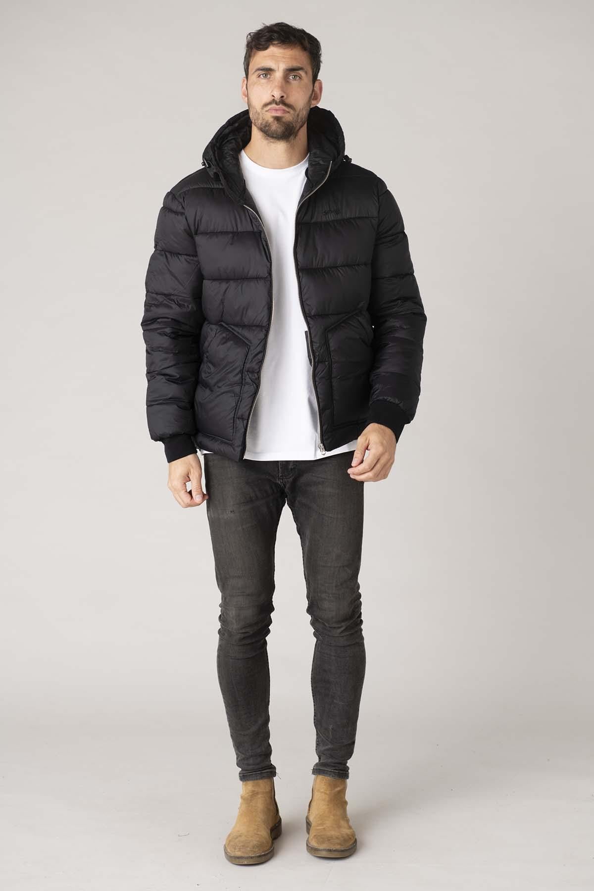 Giacche Uomo Schott HAWKRS BLACK/BLACK — vista 2