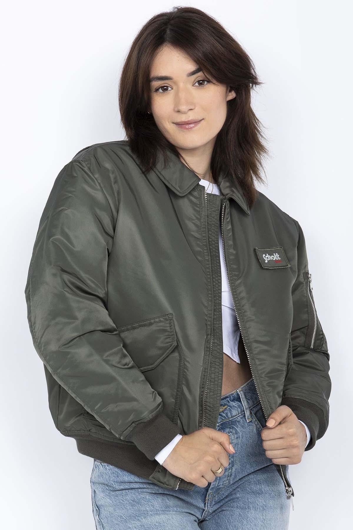 Chaqueta Mujeres Schott DANWRS SAGE KAKI — vista 1