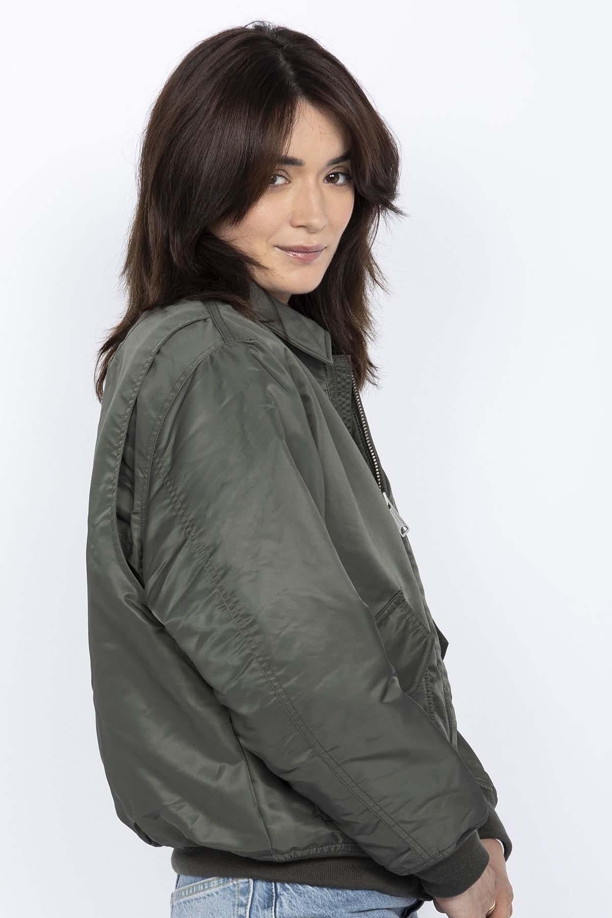 Chaqueta Mujeres Schott DANWRS SAGE KAKI — vista 4