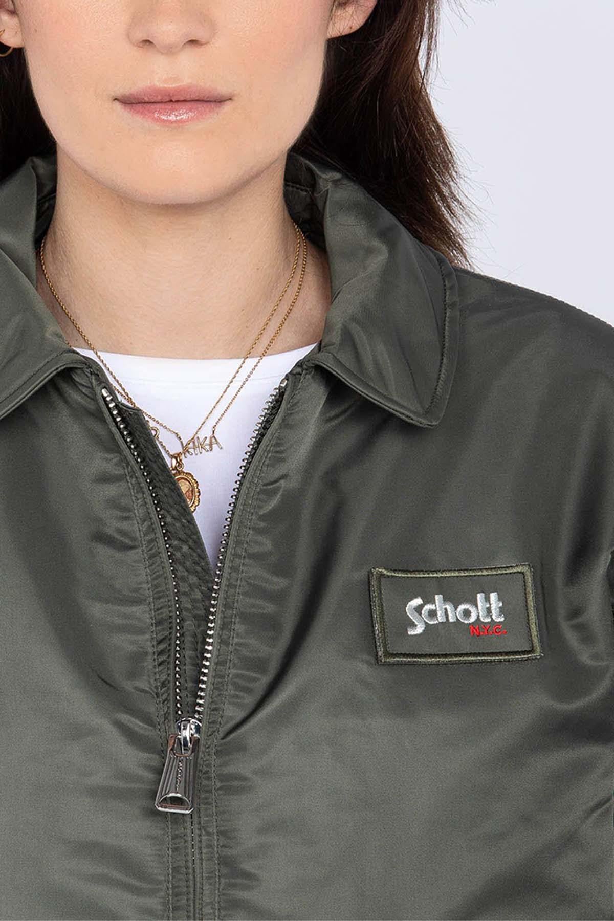 Chaqueta Mujeres Schott DANWRS SAGE KAKI — vista 3
