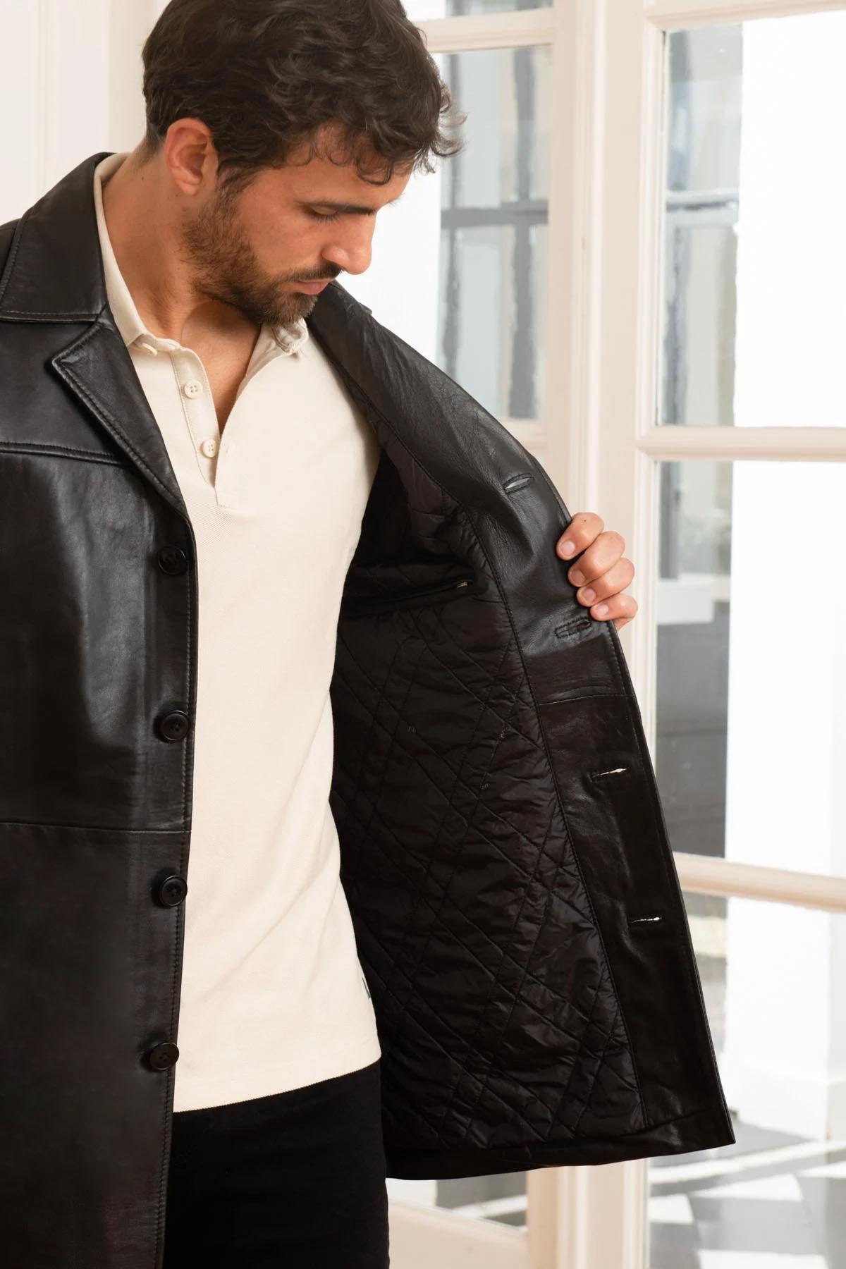 Herren Mantel Schott LCMAINE2CC BLACK — Ansicht 4