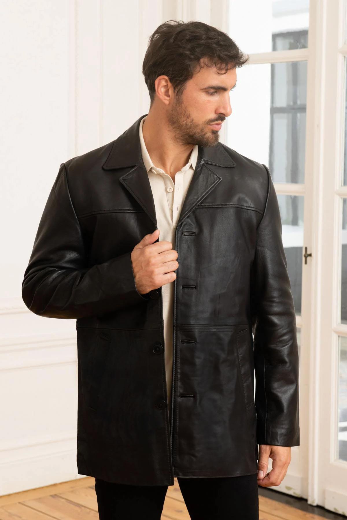 Herren Mantel Schott LCMAINE2CC BLACK — Ansicht 6