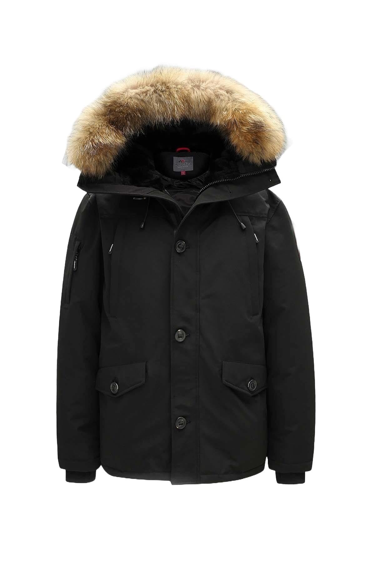 Herren Mantel Helvetica Mountain Pioneers ONTARIO MEN RACCOON EDITION BLACK  — Ansicht 1