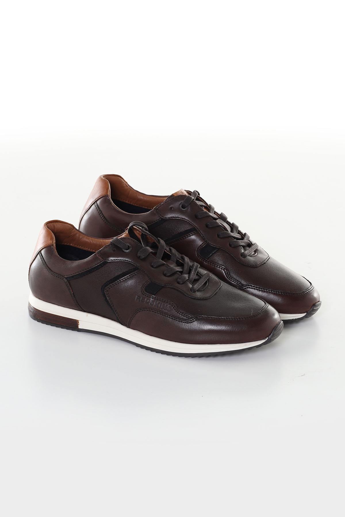 Scarpe Da Ginnastica In Pelle Uomo Redskins GARROS MARRON MARINE — vista 1