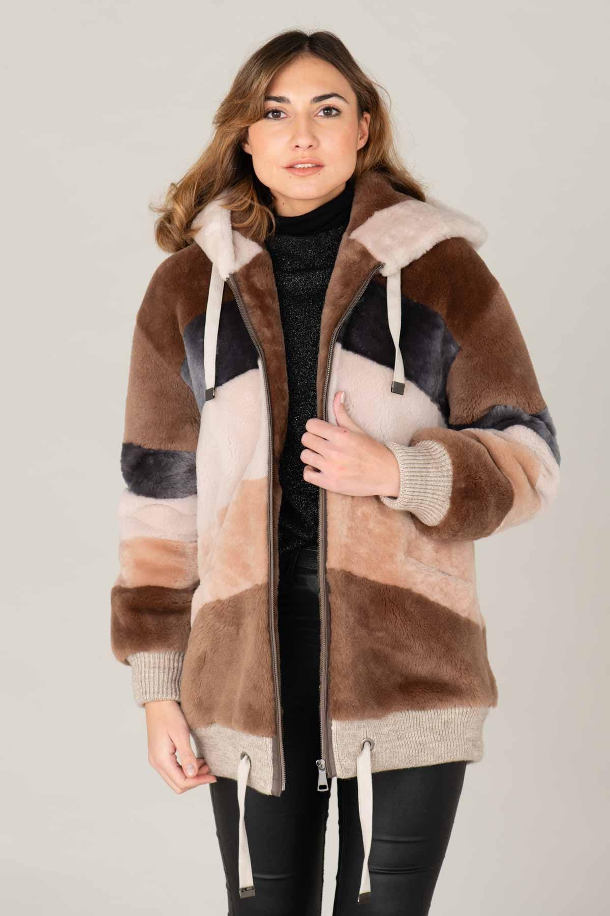 Pelliccia Donna Cityzen MERVEILLE MERINOS MULTICOLOR — vista 9