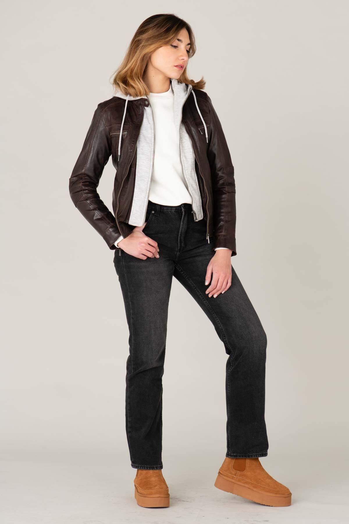 Blouson Femme Rose Garden SILENE HOOD SHEEP AOSTA REDDISH BROWN — vue 4