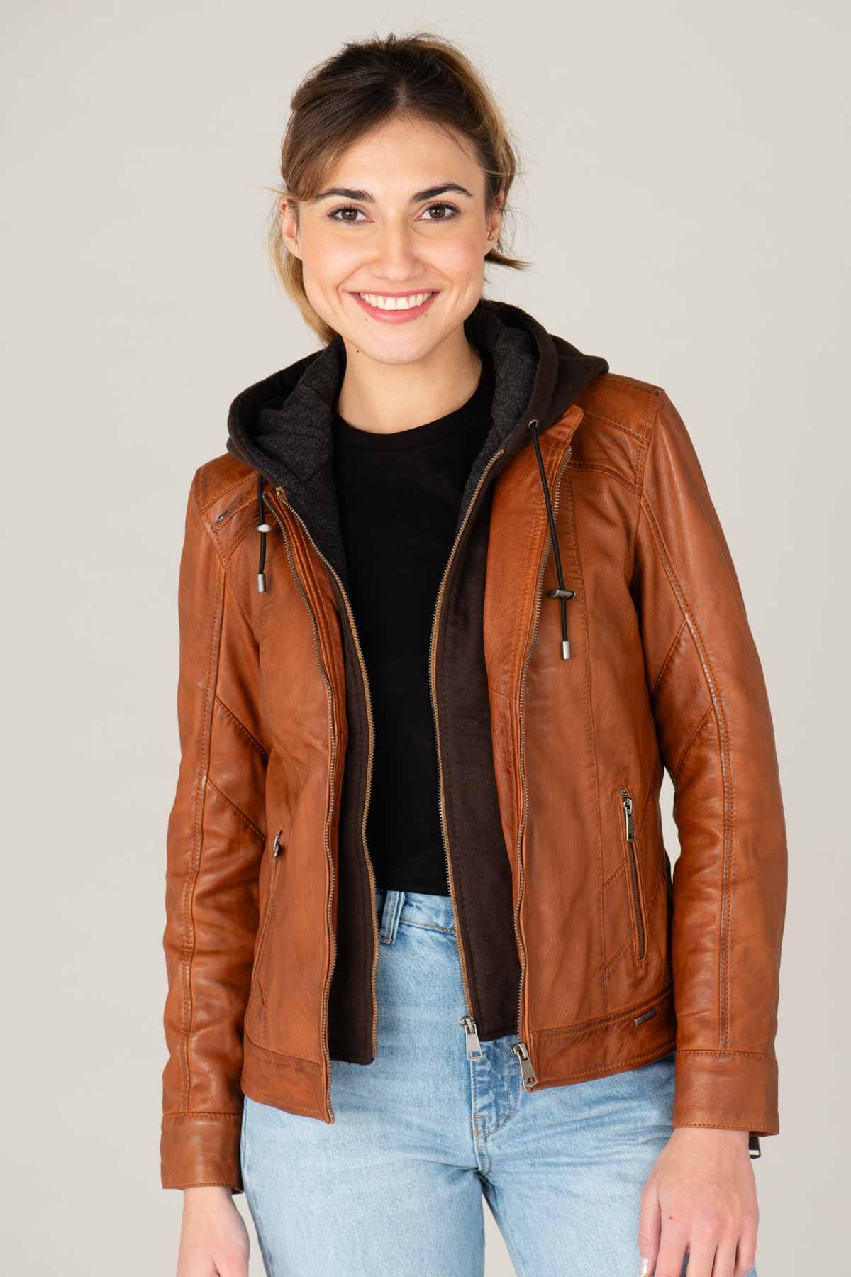 Damen Jacke Cityzen ISABELA HOOD COGNAC — Ansicht 1