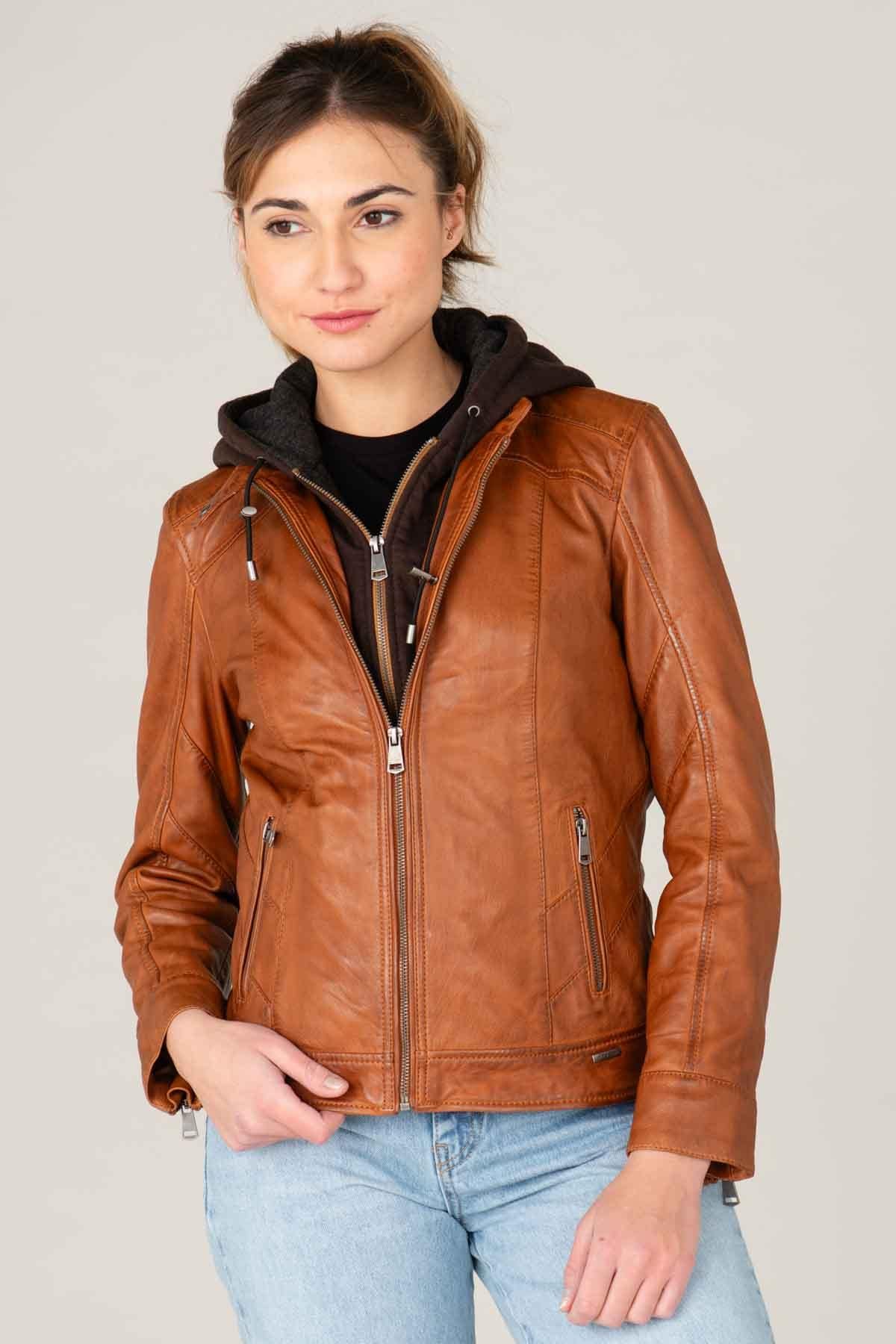 Damen Jacke Cityzen ISABELA HOOD COGNAC — Ansicht 7