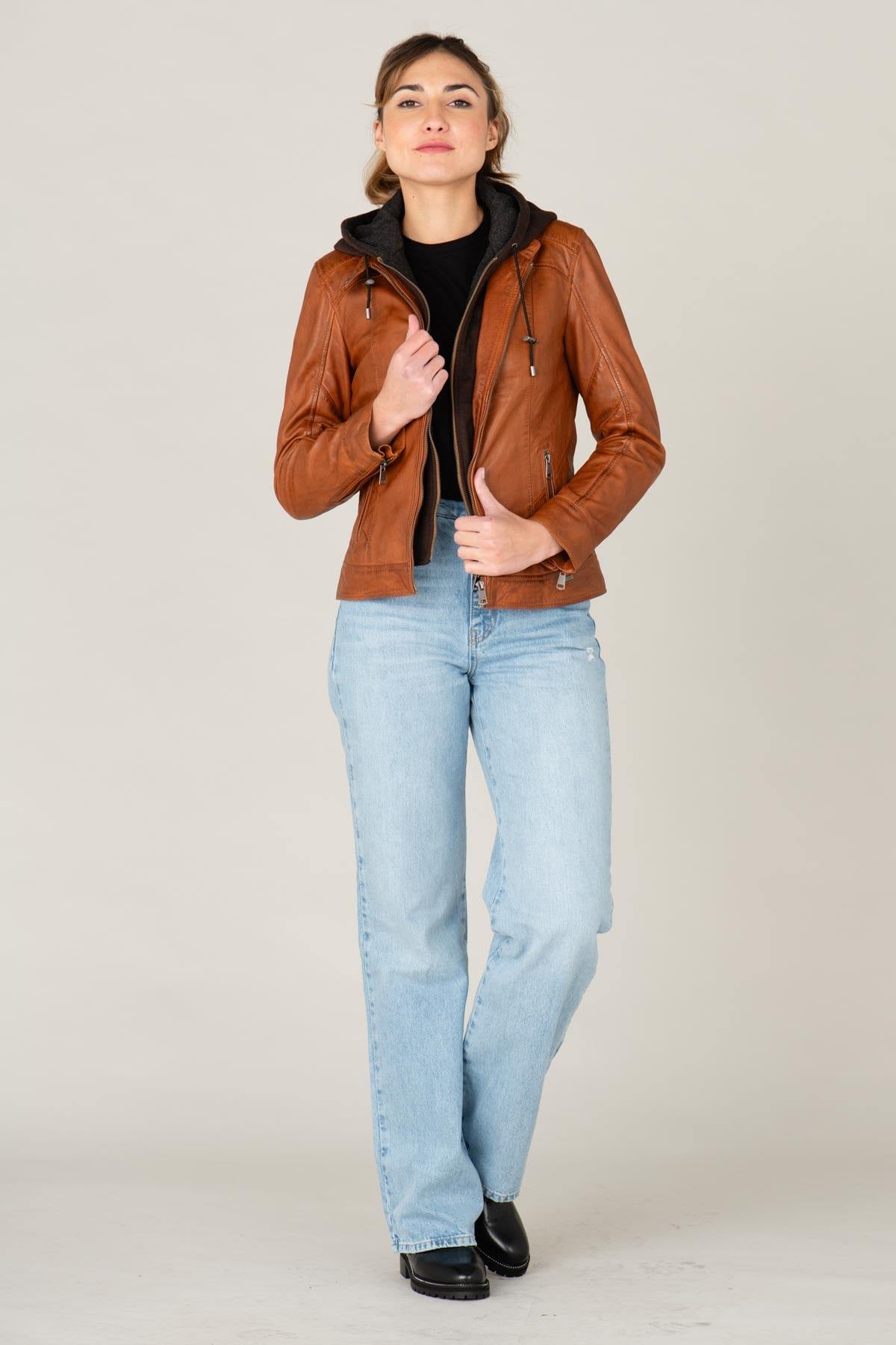 Damen Jacke Cityzen ISABELA HOOD COGNAC — Ansicht 6