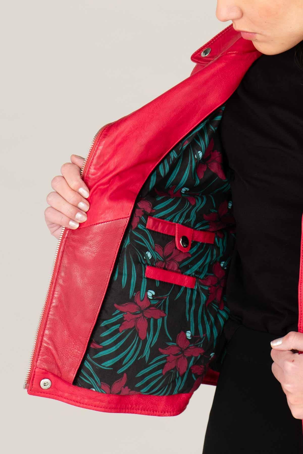 Damen Jacke Rose Garden OLYMPE LAMB VITA FRAMBOISE — Ansicht 5