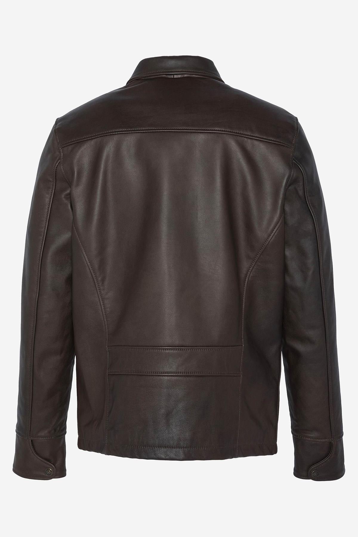 Giacche Uomo Schott LC9521D DARK BROWN — vista 9