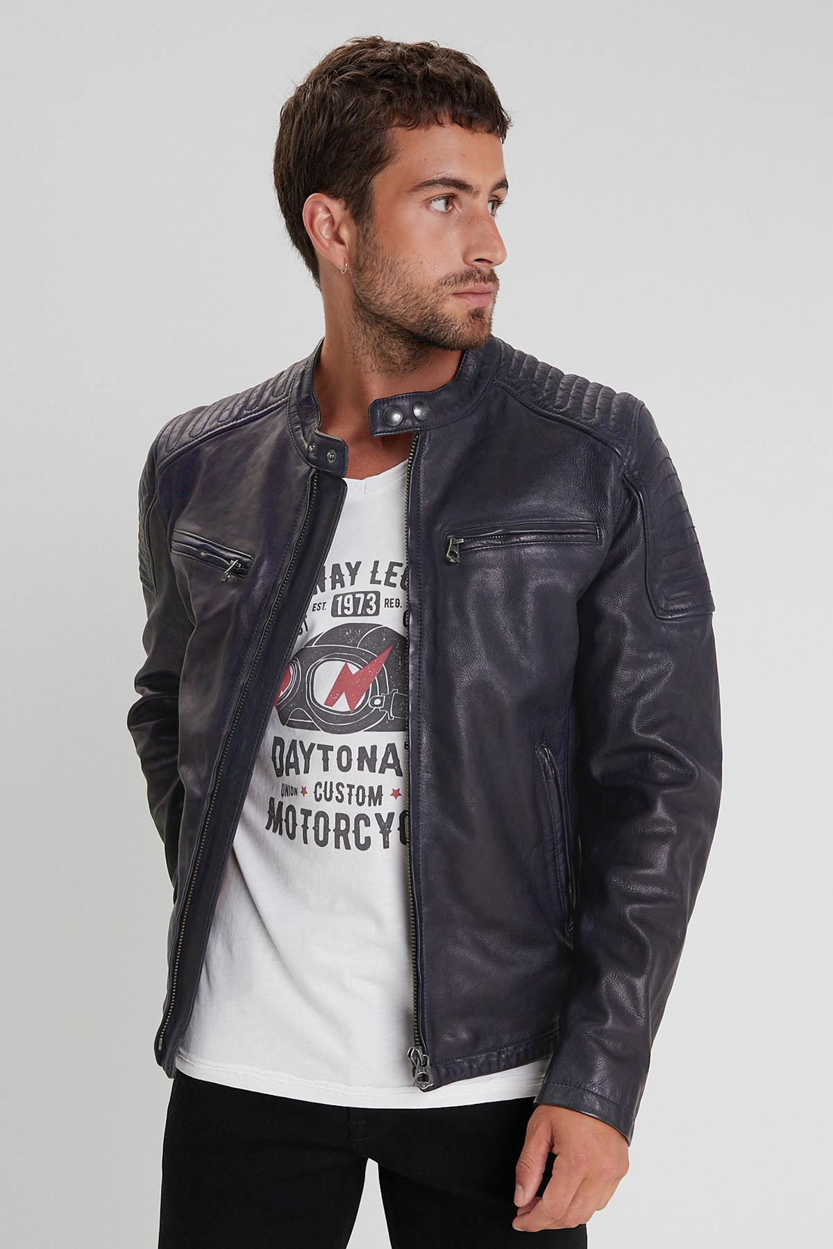 Chaqueta Hombre Daytona STIRLING LAMB PAOLO NAVY BLUE — vista 4