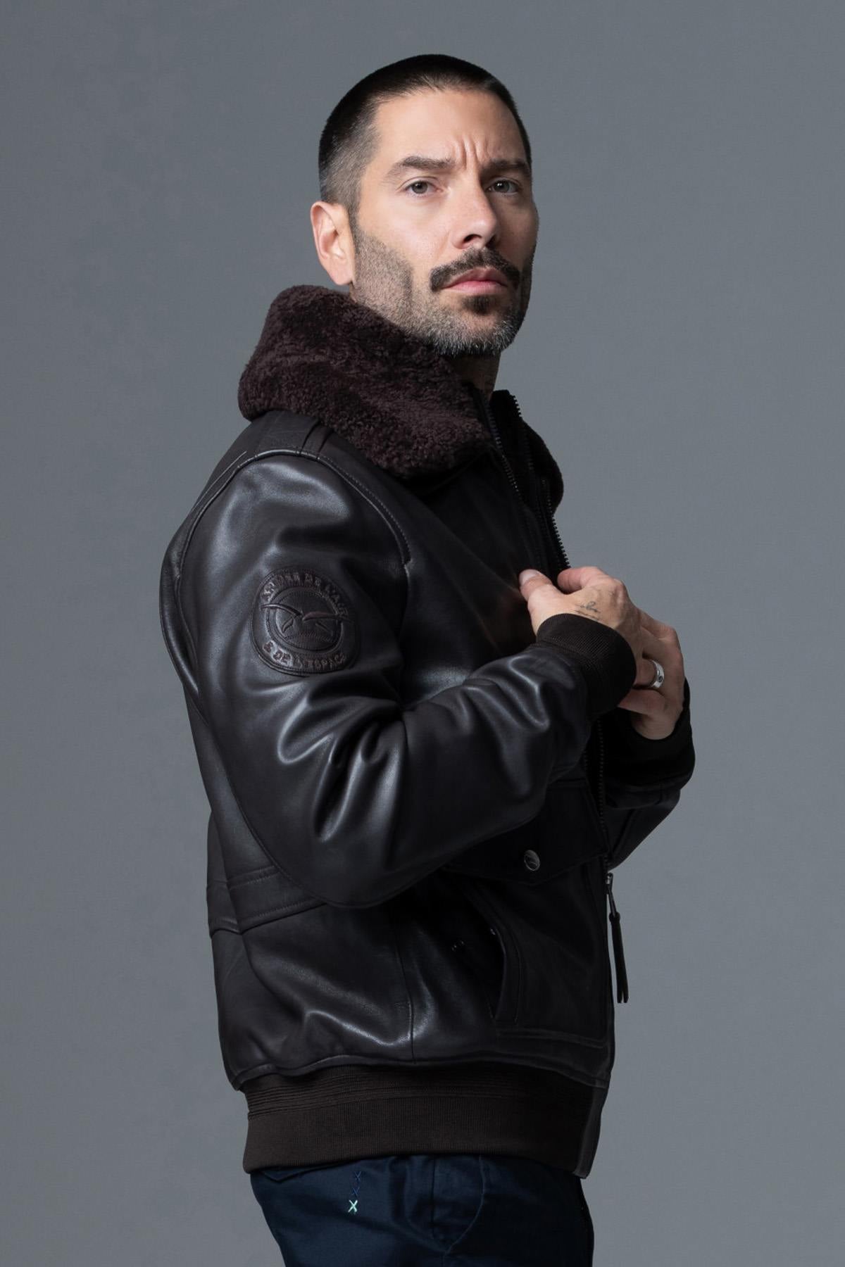 Giacche Uomo Armée De L'air Et De L'espace PILOT ATLAS BROWN — vista 6