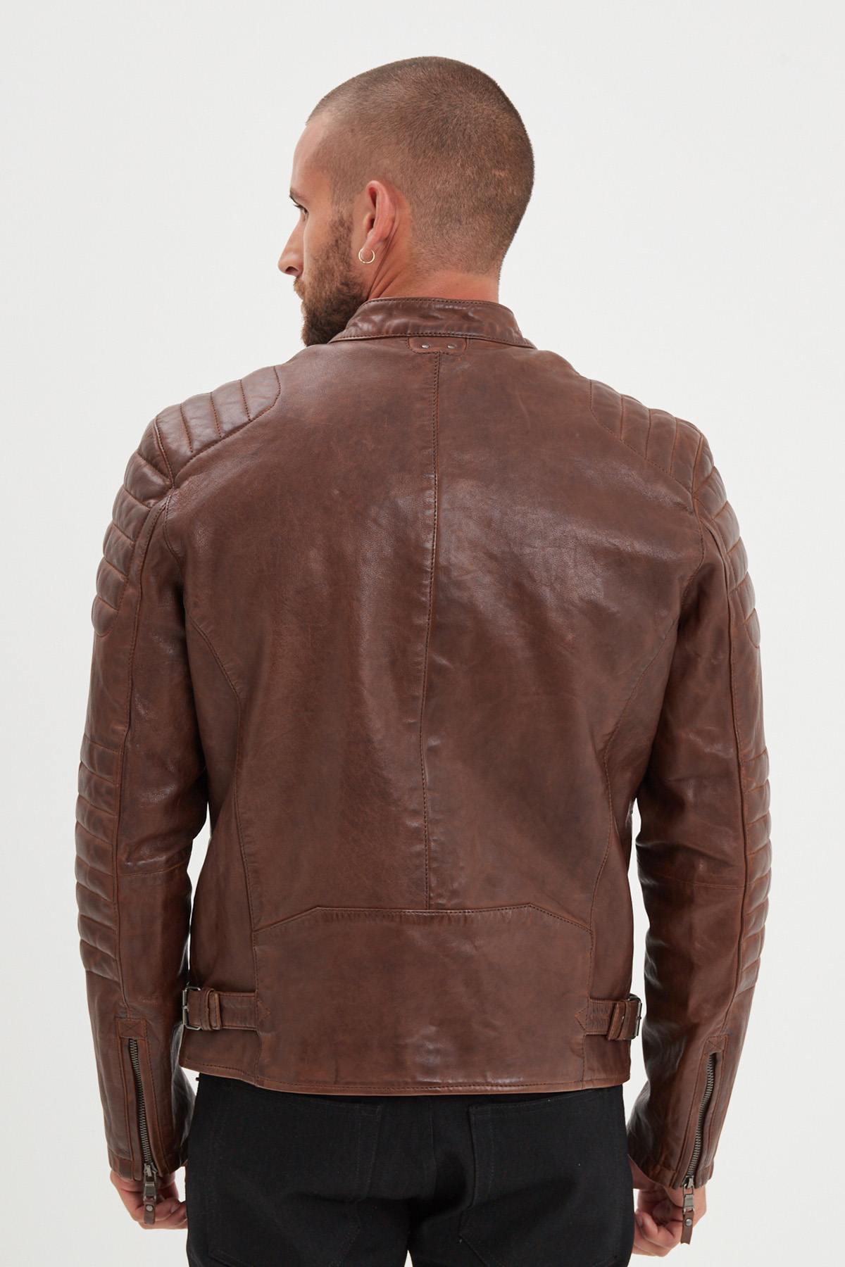 Blouson Homme Daytona CRUCES LAMB PAOLO DARK COGNAC — vue 4