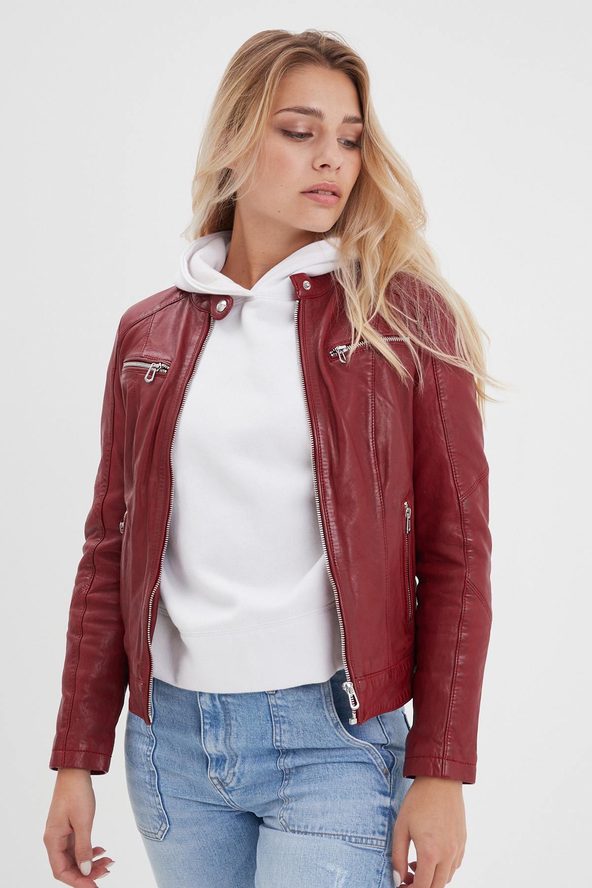 Chaqueta Mujeres Rose Garden JOLYA LAMB VITA RED CHILI — vista 4