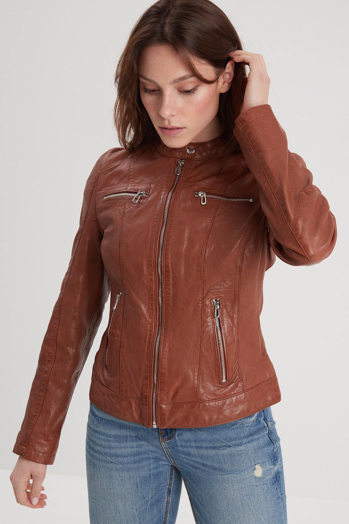 Damen Jacke Rose Garden JOLYA LAMB VITA COGNAC — Ansicht 1