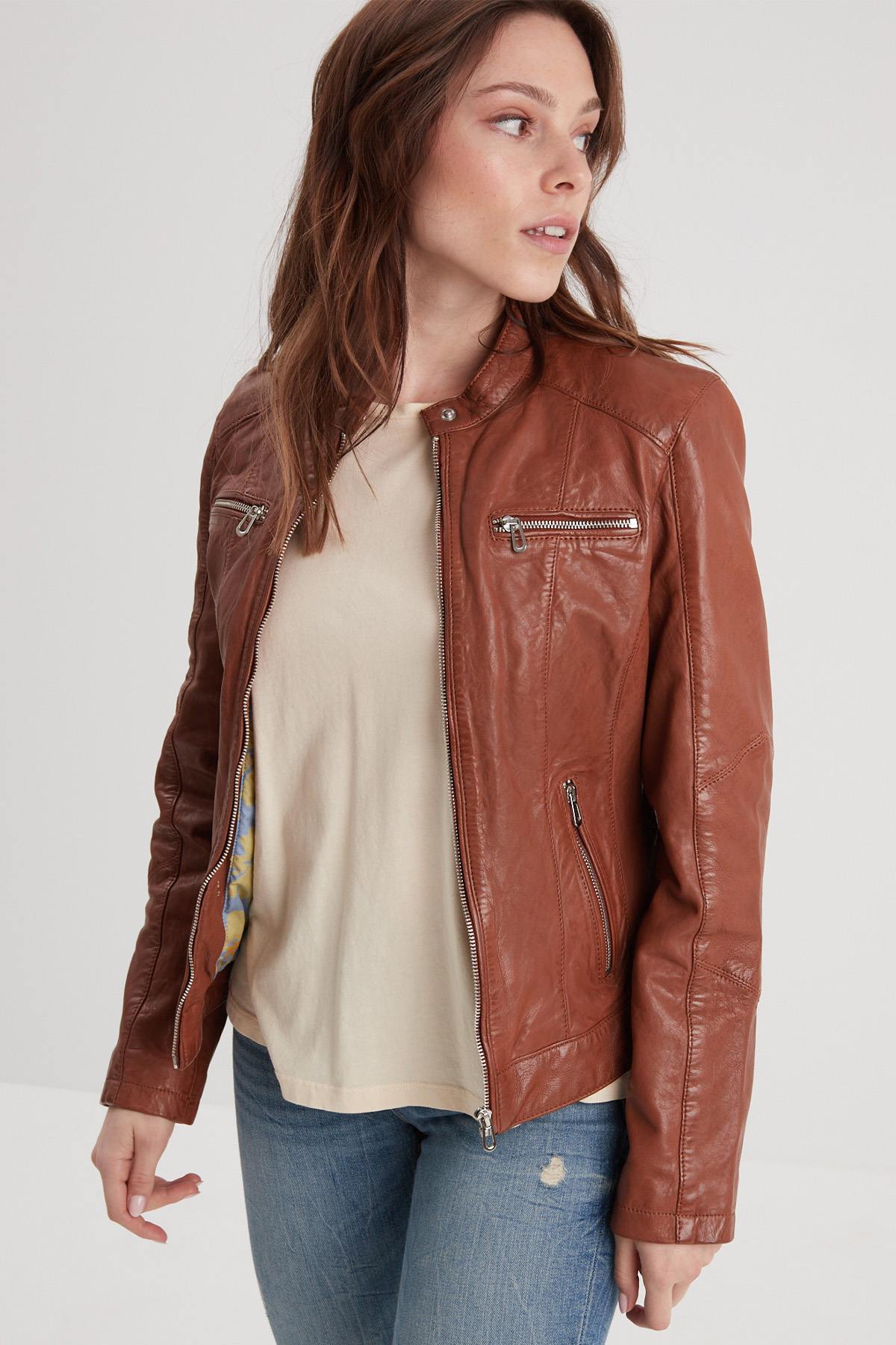 Damen Jacke Rose Garden JOLYA LAMB VITA COGNAC — Ansicht 3