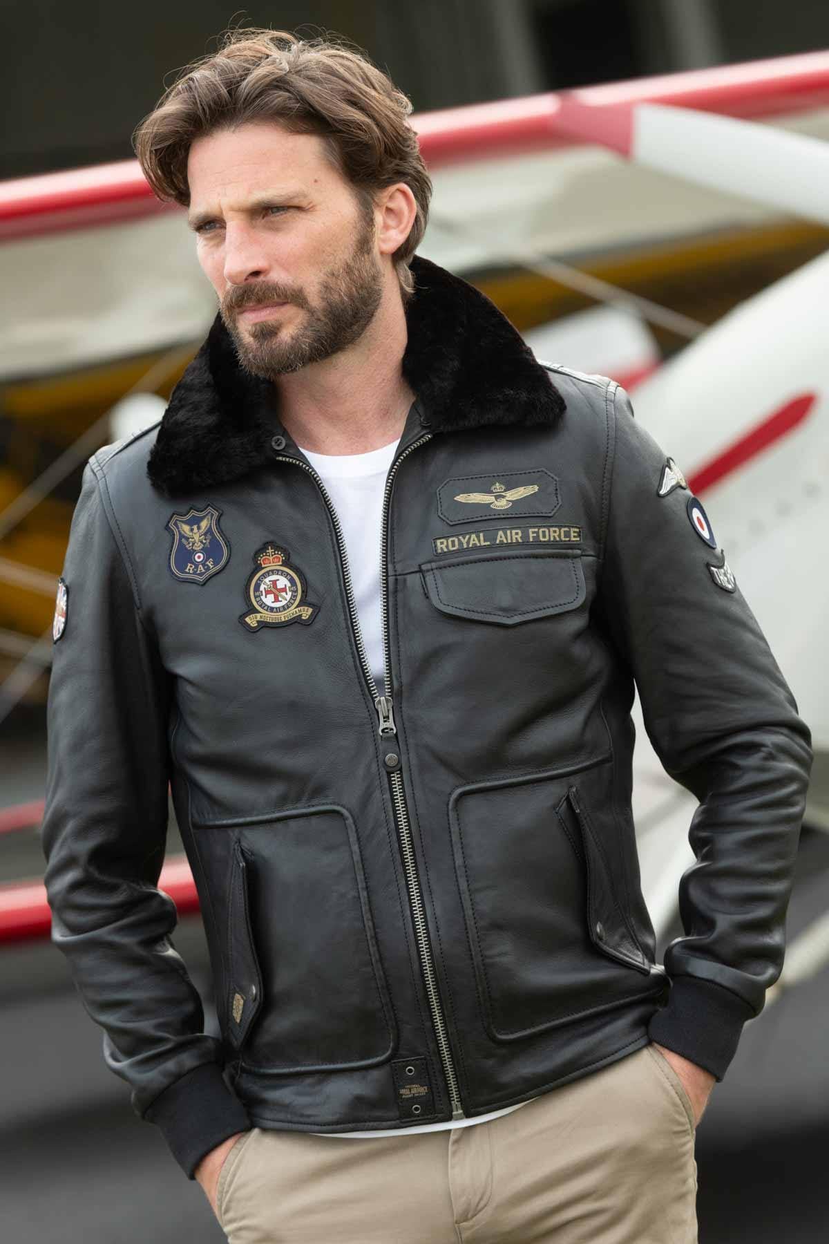 Giacche Uomo Royal Air Force GIBSON RAF NOIR — vista 1