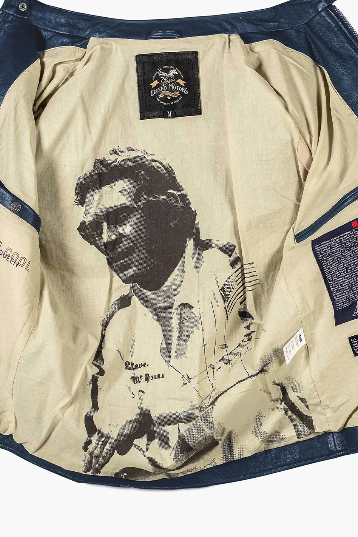Blouson Homme Steve Mcqueen GARY SHEEP CROWN ROYAL BLUE — vue 8