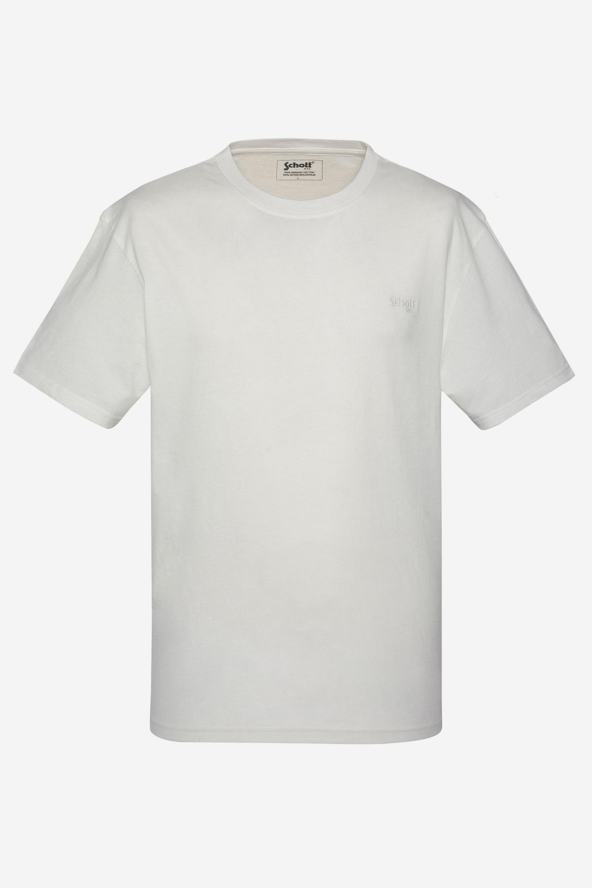 Herren T-shirt Schott TSBASE01 WASHED BLACK / OFF WHITE — Ansicht 7
