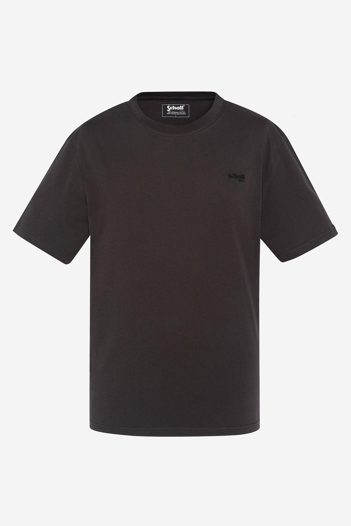 Herren T-shirt Schott TSBASE01 WASHED BLACK / OFF WHITE — Ansicht 3