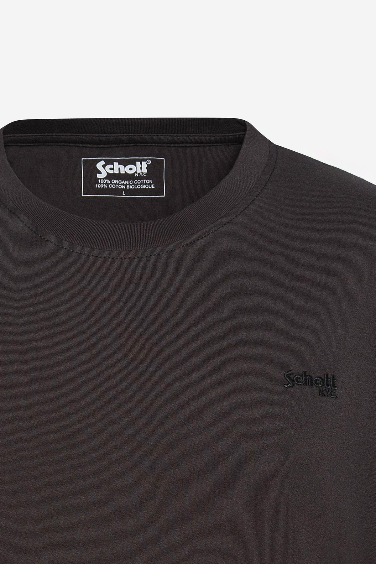 Herren T-shirt Schott TSBASE01 WASHED BLACK / OFF WHITE — Ansicht 2