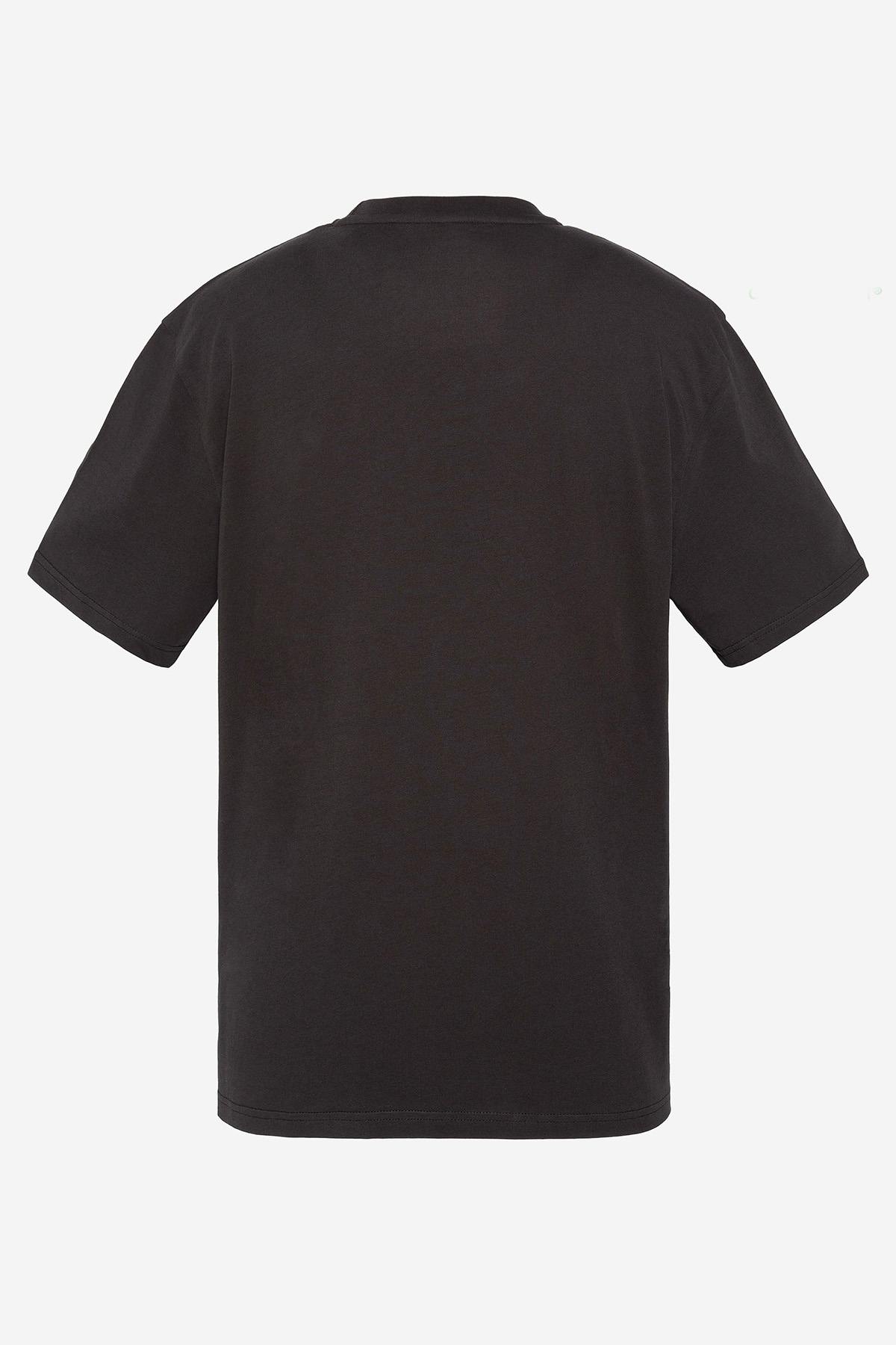 Herren T-shirt Schott TSBASE01 WASHED BLACK / OFF WHITE — Ansicht 4