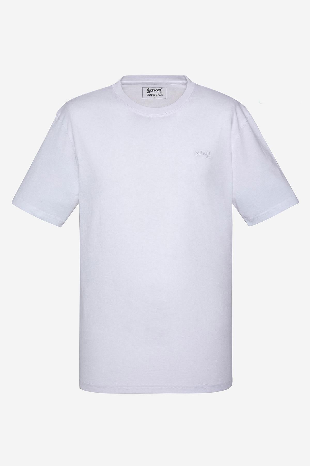Tee Shirt Homme Schott TSBASE01 WHITE / WHITE — vue 3