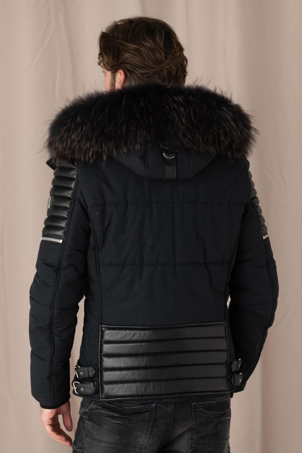 Chaqueta Hombre Horspist CARBONE SPORT T CUIR MARINE NOIR ZZ — vista 6