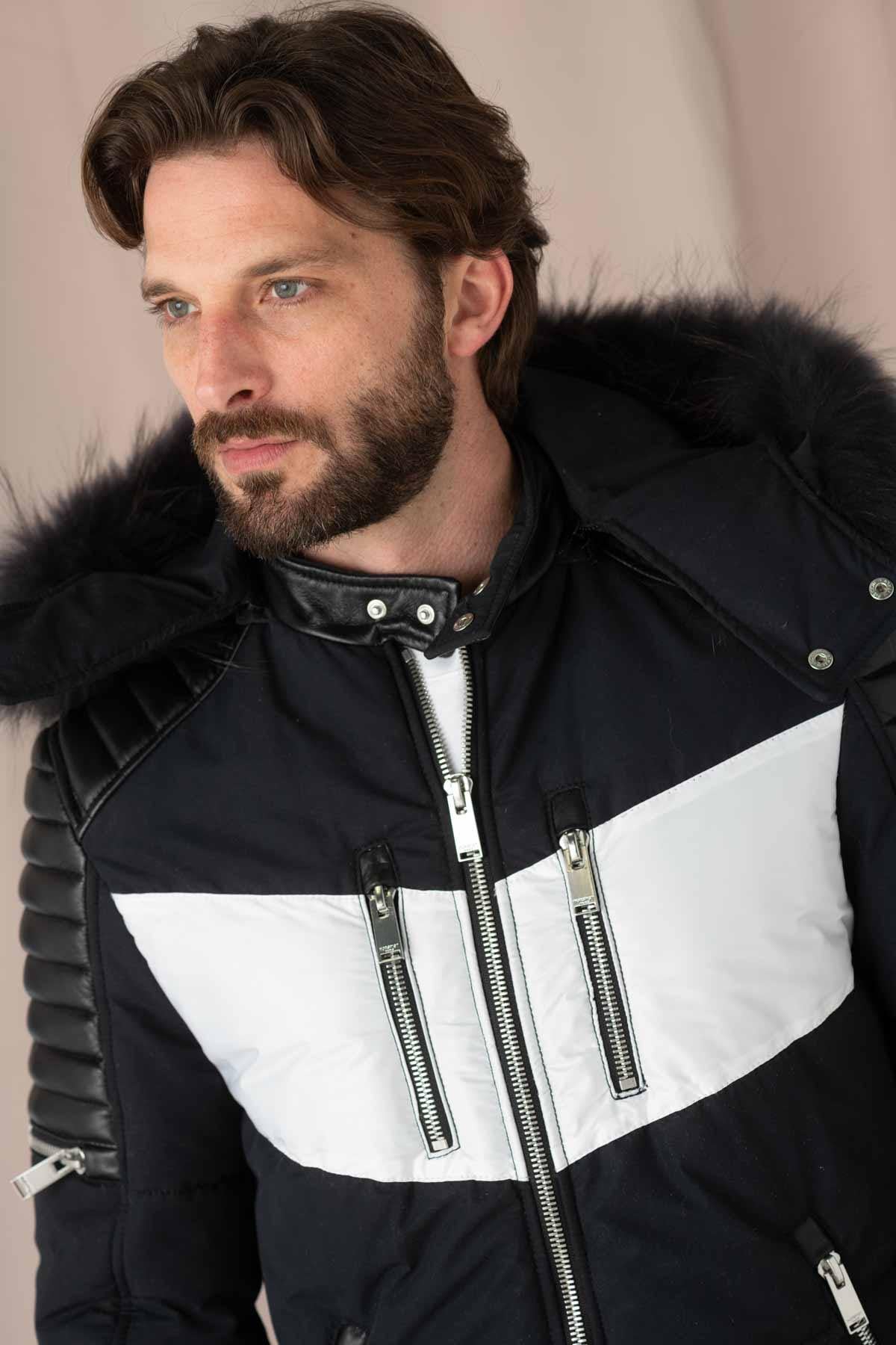 Chaqueta Hombre Horspist CARBONE SPORT T CUIR MARINE NOIR ZZ — vista 7
