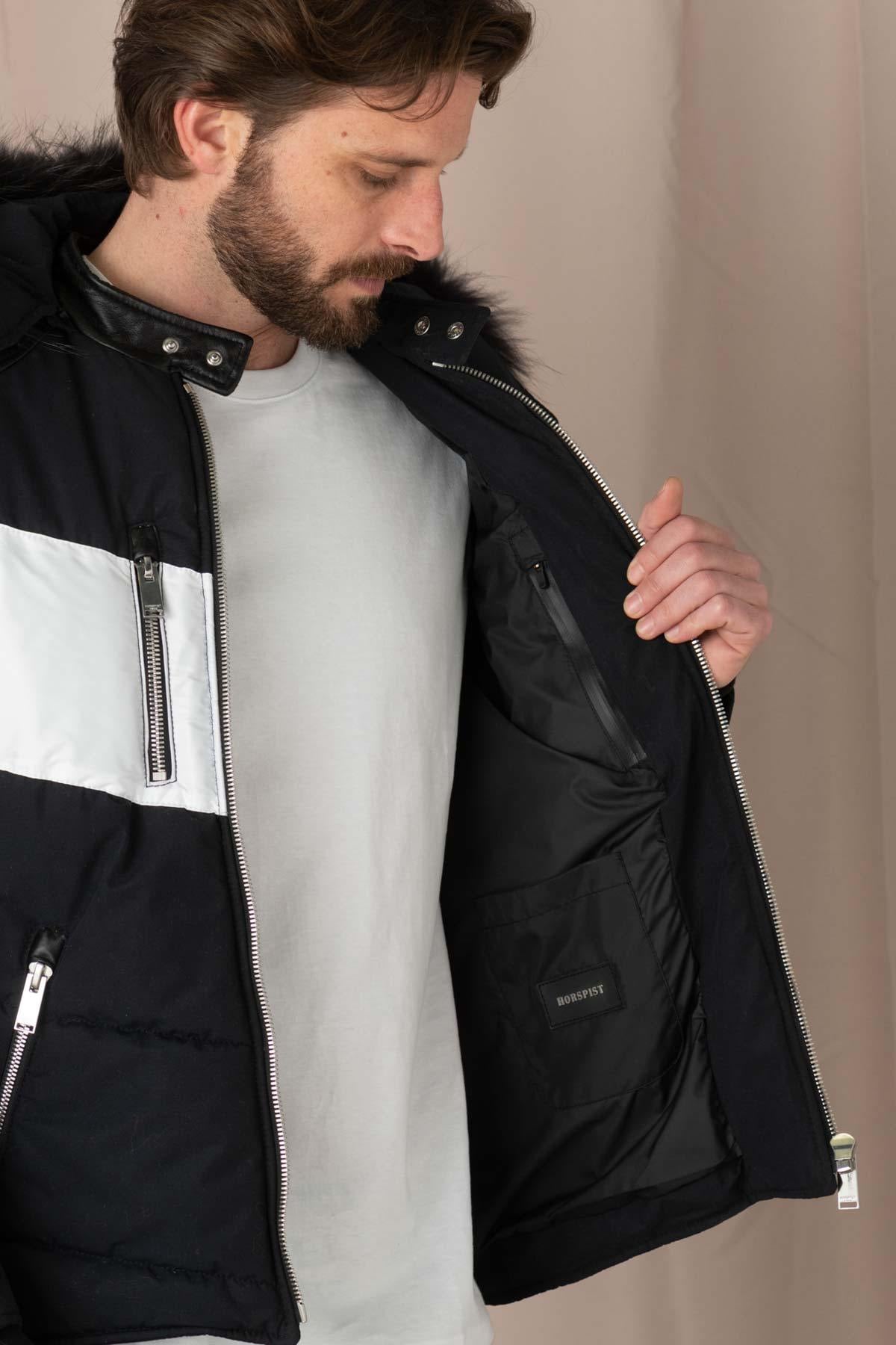 Chaqueta Hombre Horspist CARBONE SPORT T CUIR MARINE NOIR ZZ — vista 9