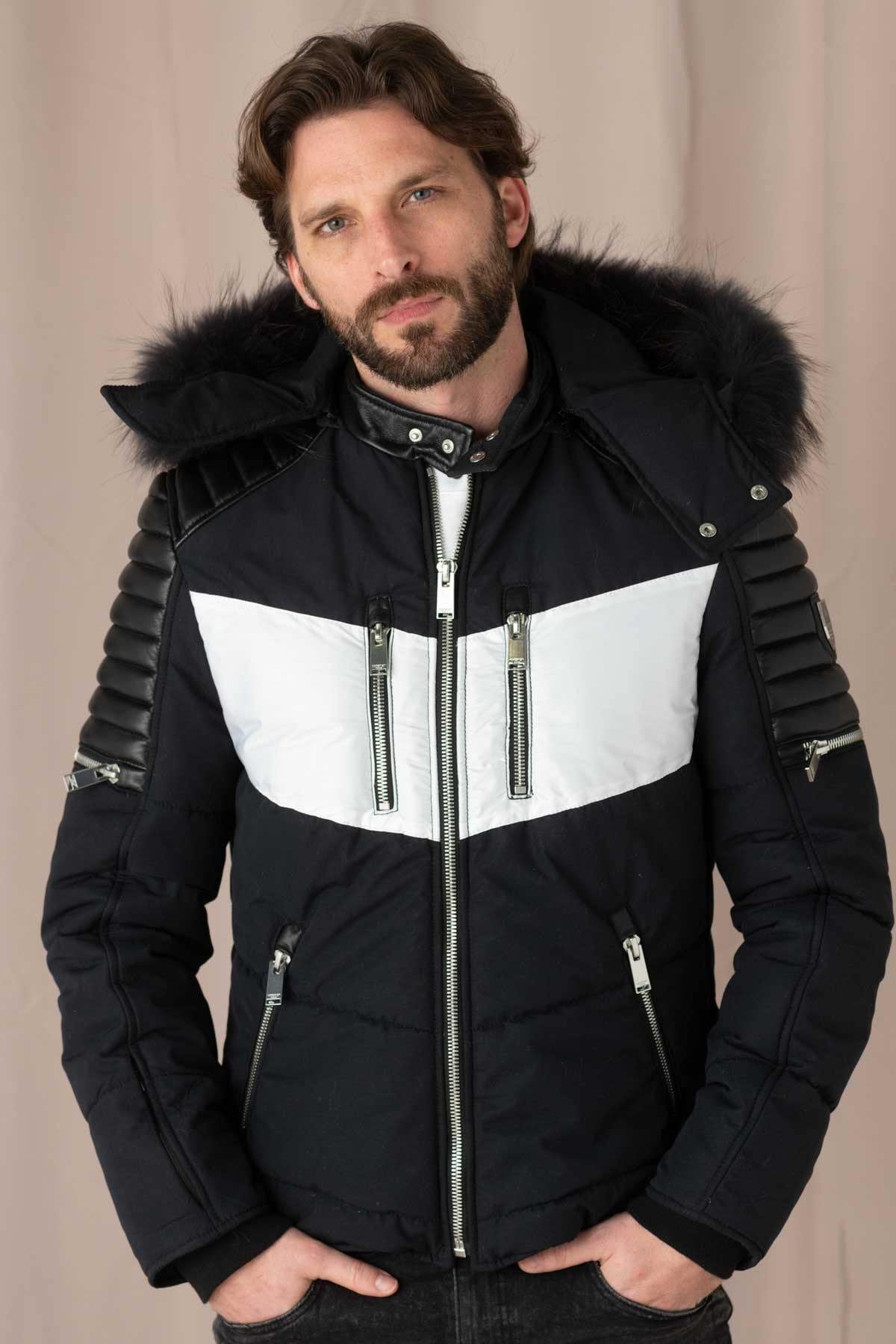 Chaqueta Hombre Horspist CARBONE SPORT T CUIR MARINE NOIR ZZ — vista 4
