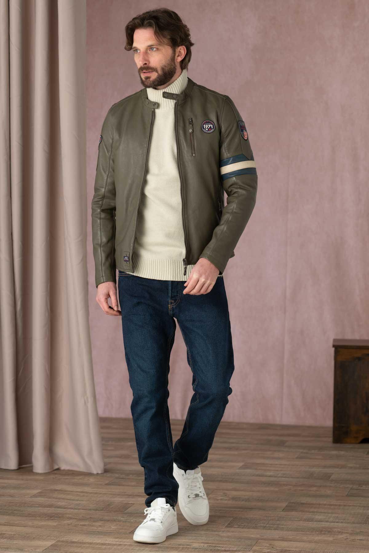 Giacche Uomo Steve Mcqueen GARY SHEEP CROWN KHAKI — vista 4