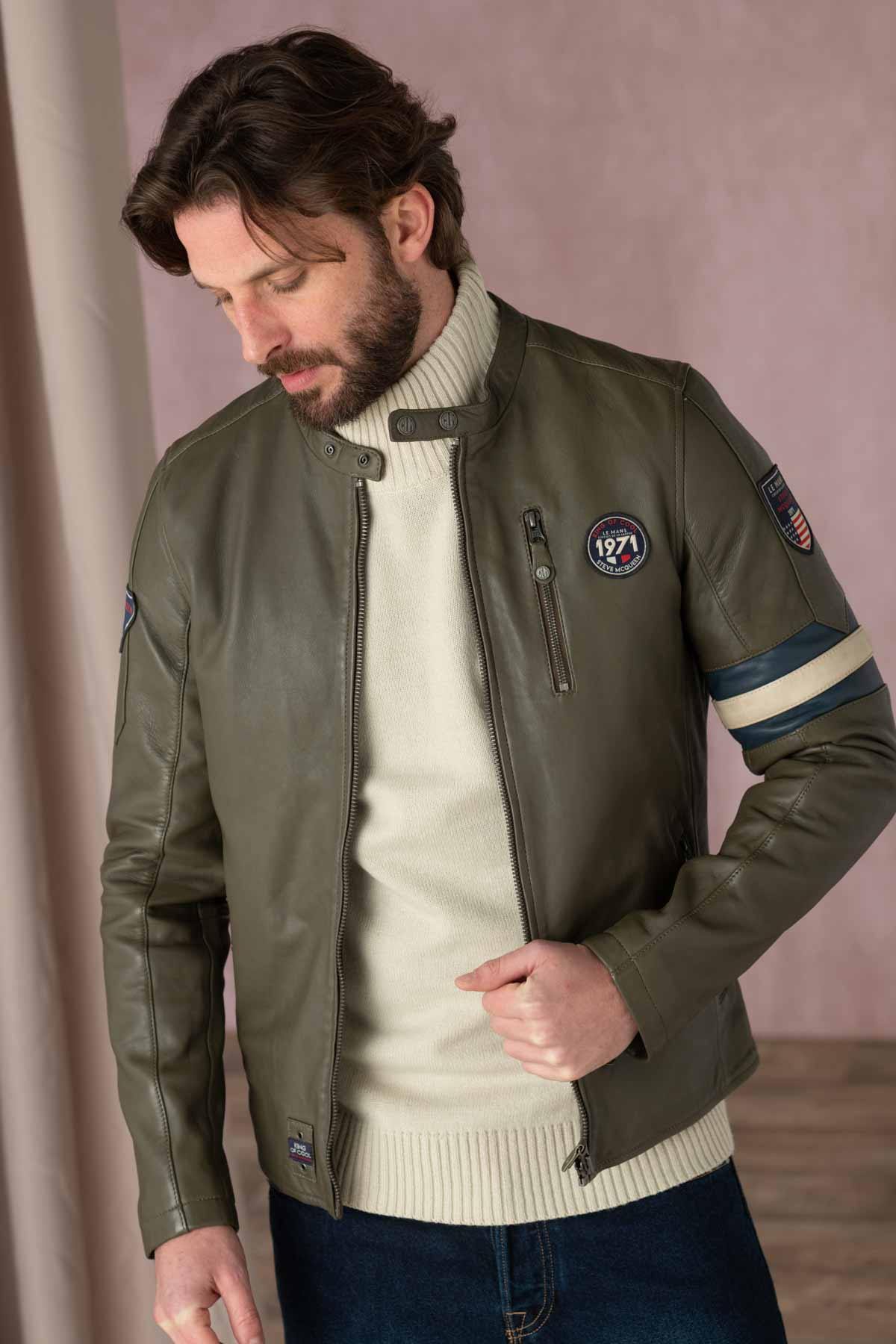 Giacche Uomo Steve Mcqueen GARY SHEEP CROWN KHAKI — vista 3