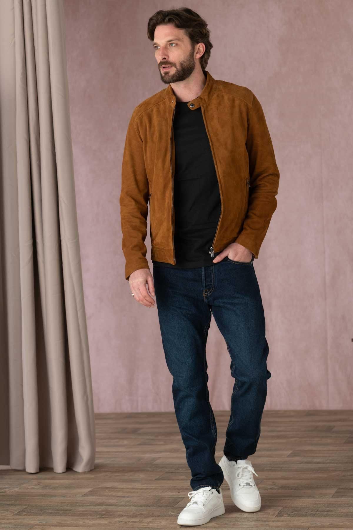 Blouson Homme Daytona DELF GOAT SUEDE COGNAC — vue 2