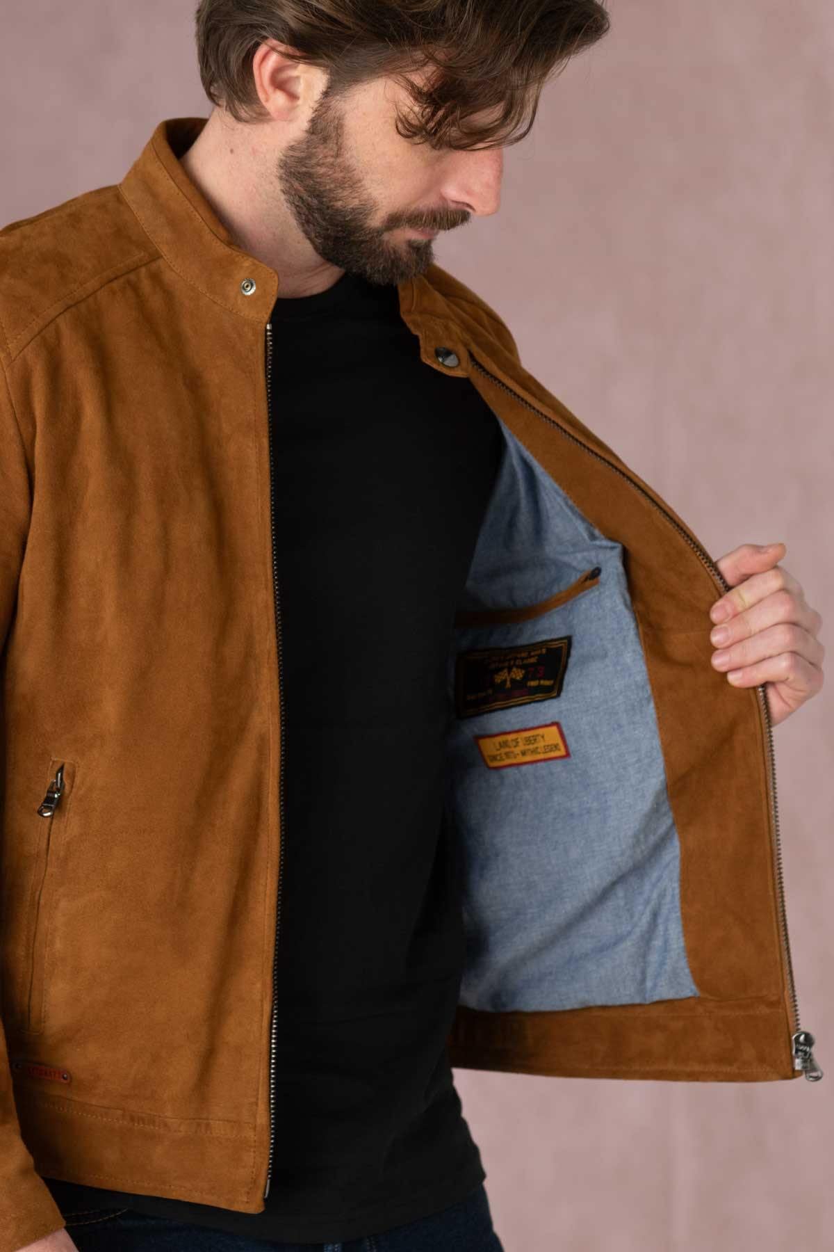 Blouson Homme Daytona DELF GOAT SUEDE COGNAC — vue 5