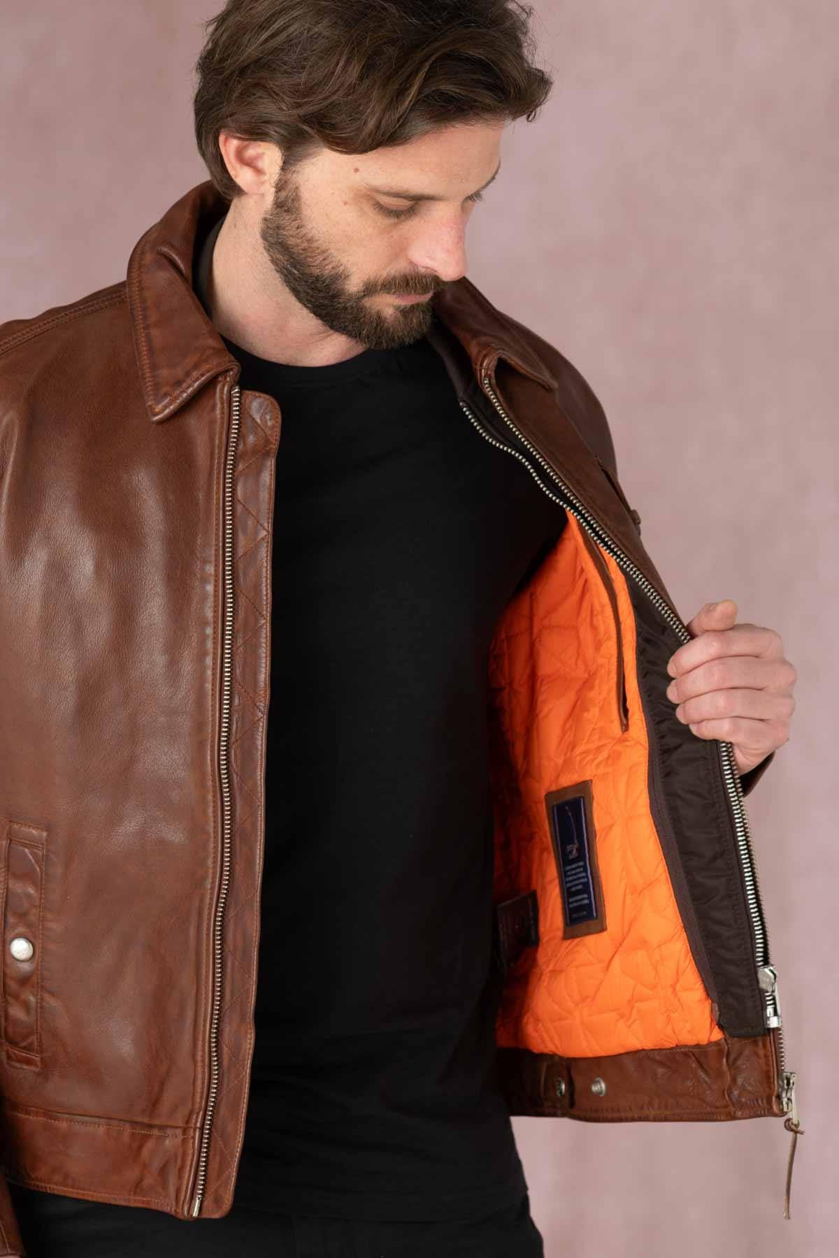 Giacche Uomo Patrouille De France JAEGGER ALPHA COGNAC — vista 4
