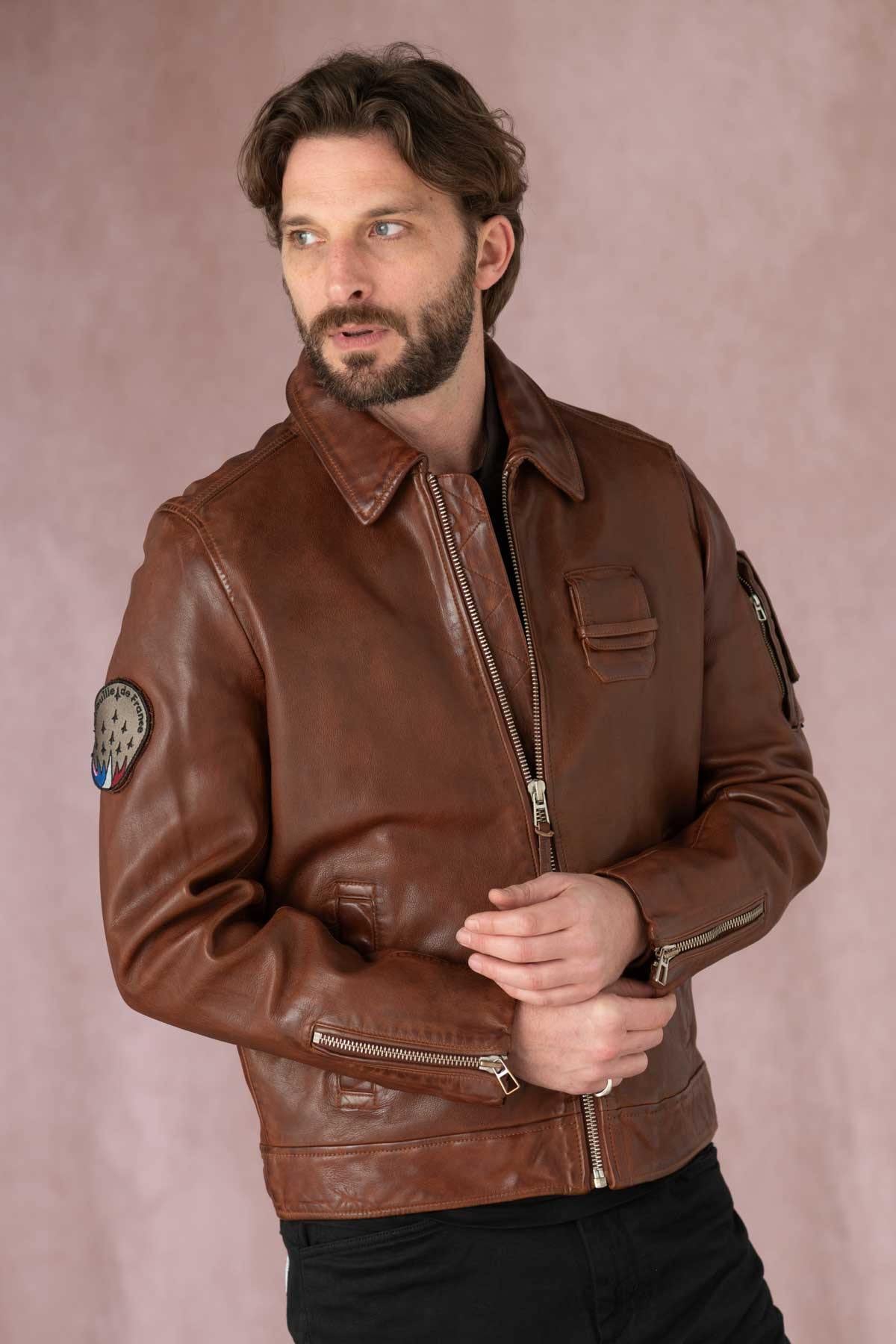 Giacche Uomo Patrouille De France JAEGGER ALPHA COGNAC — vista 6