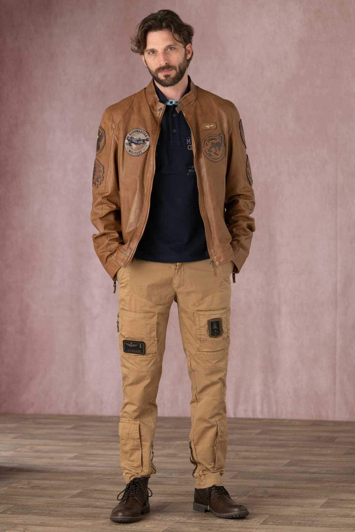 Giacche Uomo Aeronautica Militare PN5037PL147 00006 CUOIO — vista 2