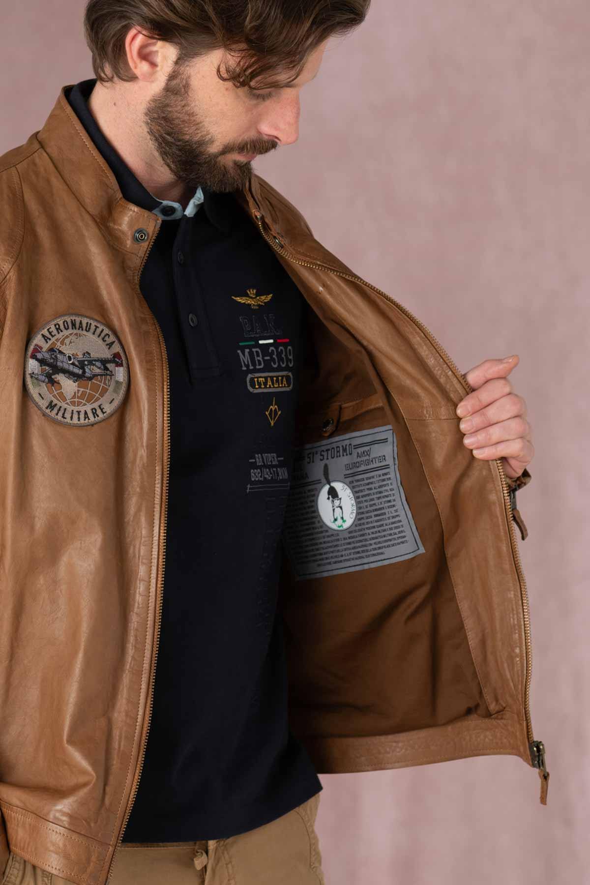 Giacche Uomo Aeronautica Militare PN5037PL147 00006 CUOIO — vista 8