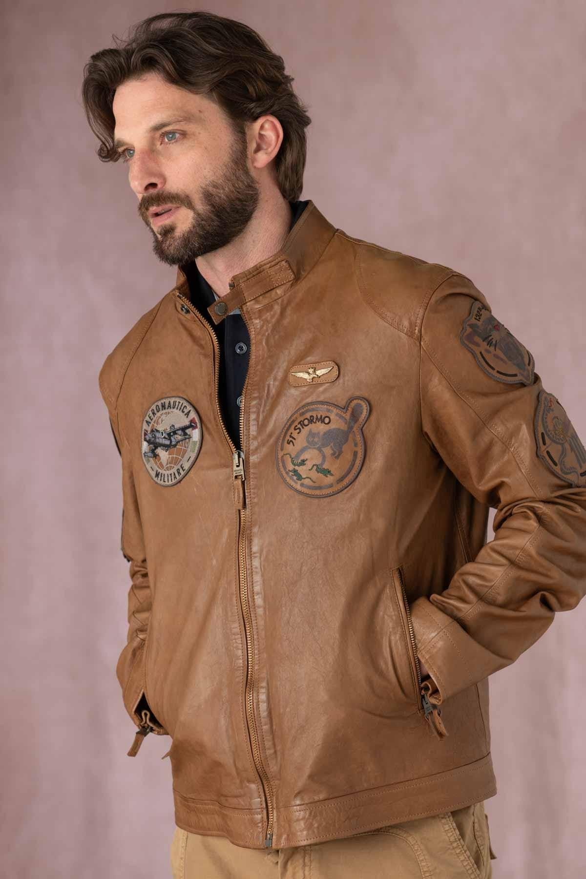 Giacche Uomo Aeronautica Militare PN5037PL147 00006 CUOIO — vista 7