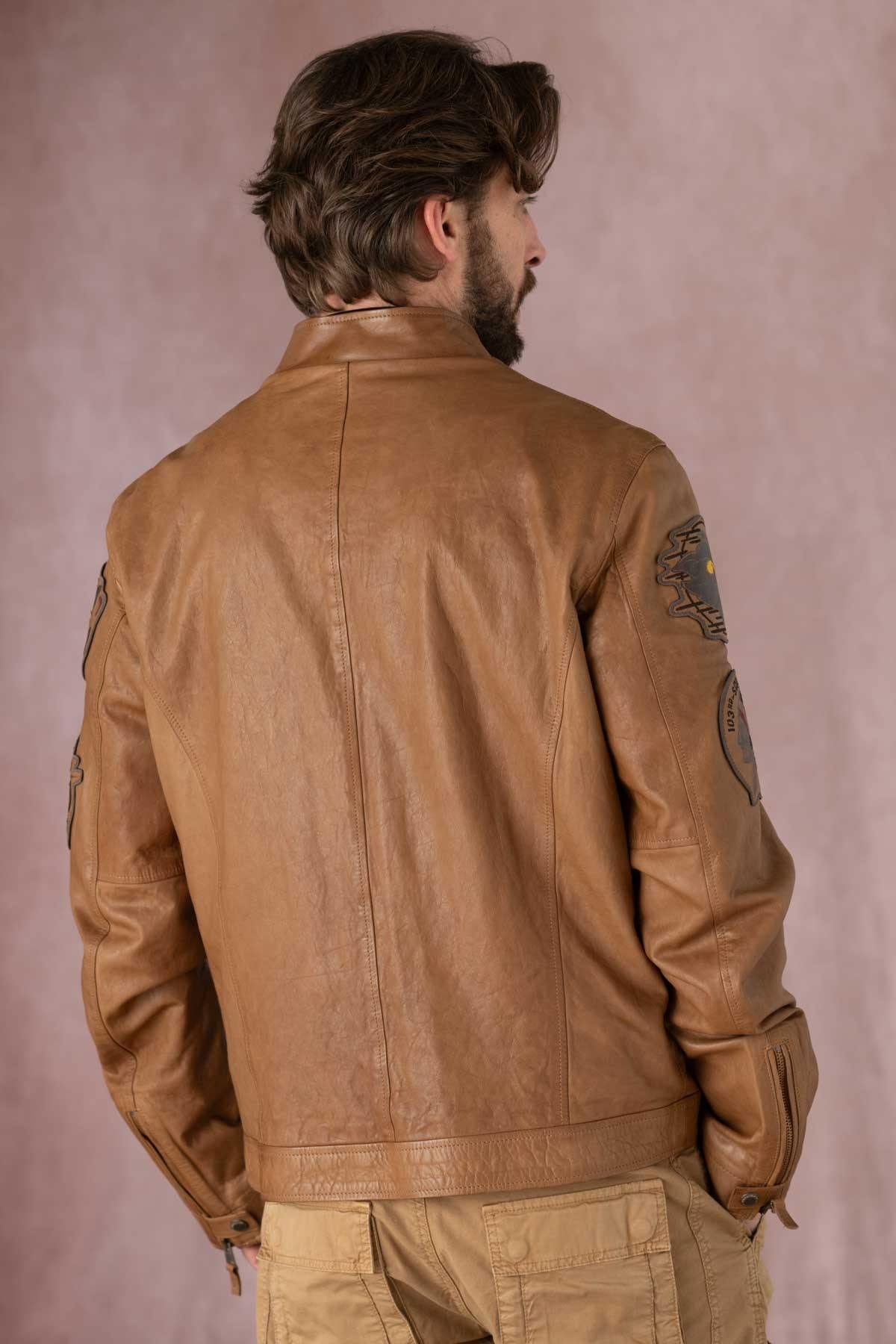 Giacche Uomo Aeronautica Militare PN5037PL147 00006 CUOIO — vista 5