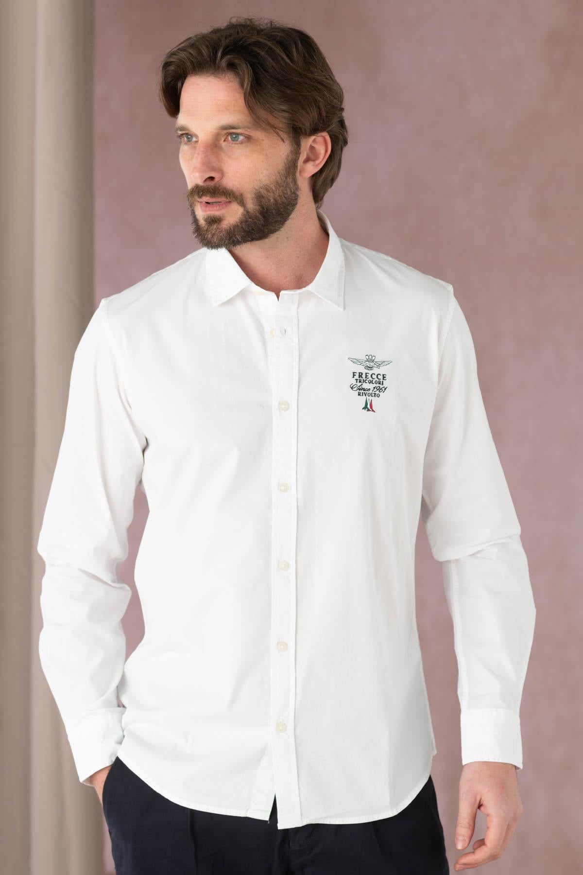 Camicia Uomo Aeronautica Militare CA1248CT3288 73092 MILK WHITE  — vista 1