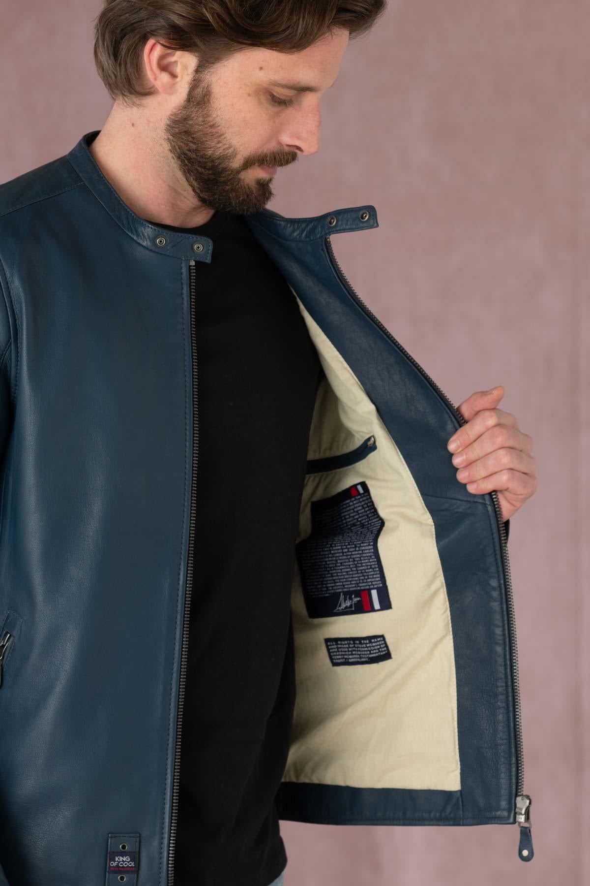 Blouson Homme Steve Mcqueen GARY SHEEP CROWN ROYAL BLUE — vue 7